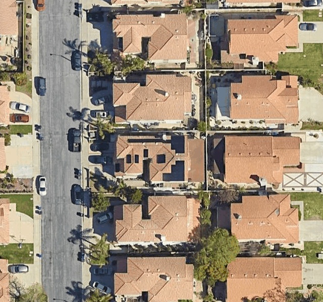 Aerial satellite view