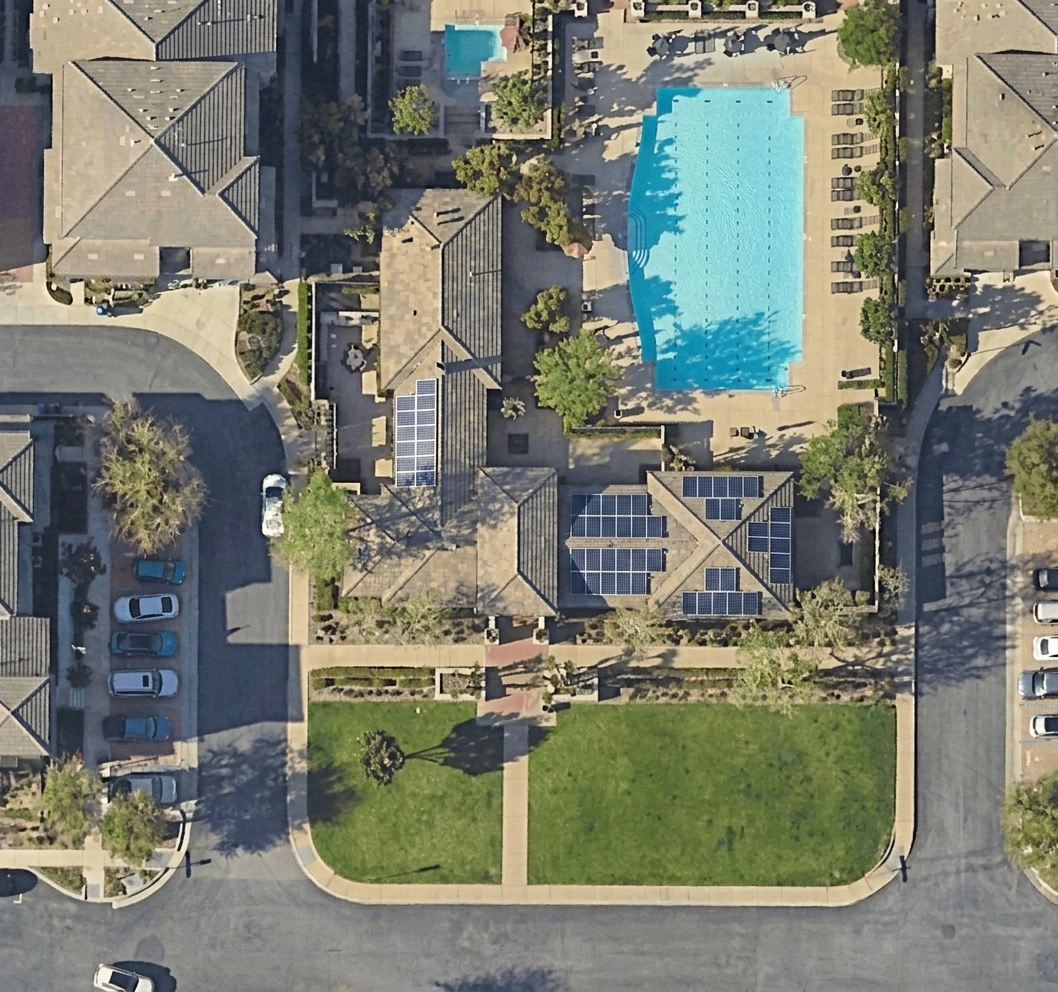 Top-down solar panel placement