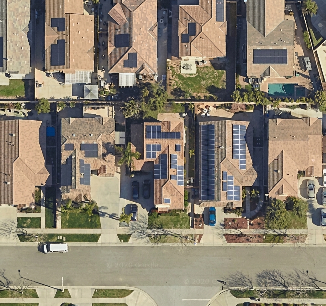 Satellite rooftop panel view